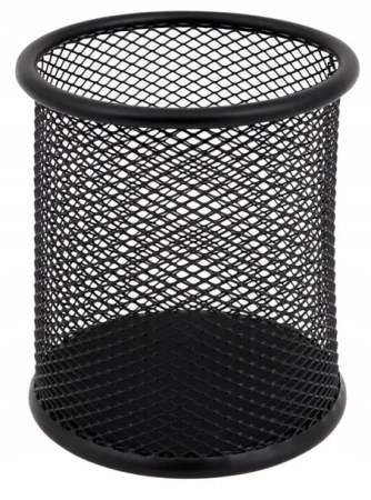 MEMOBE PRZYBORNIK NA DŁUGOPISY KUBEK METALOWY CZARNY MP005-02