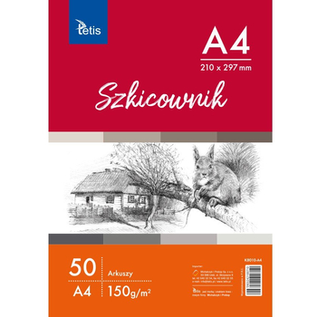 ***TETIS SZKICOWNIK A4 15G 50ARK KB010-A4