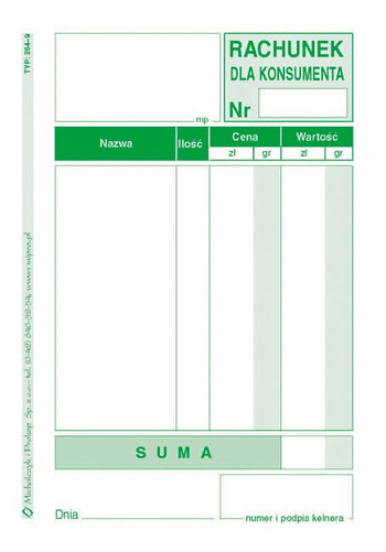 264-9 RACHUNEK DLA KONSUMENTA A7(WIELO.)