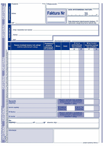 130-3E FAKTURA A5 Z JEDN.ST.POD PION