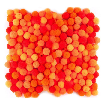 POMPONY POLIESTROWE 1CM MIX POMAR.120SZT KSPO-025
