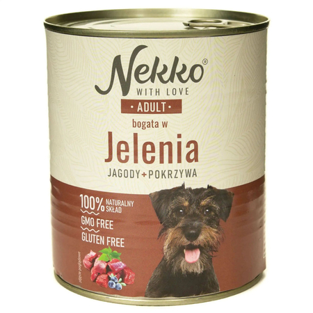 NEKKO ADULT 800G JELEŃ JAGODY POKRZYWA
