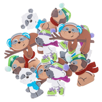 NAKLEJKI 3D Z PIANKI ZIMOWE ZWIERZAKI KSPI-413