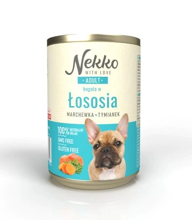 NEKKO PIES 400G ADULT ŁOSOŚ/MARCHEW/TYMIANEK