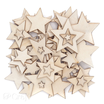 DALPRINT KSZTAŁTY DREWNIANE GWIAZDKI MIX 120SZT DPDN-091