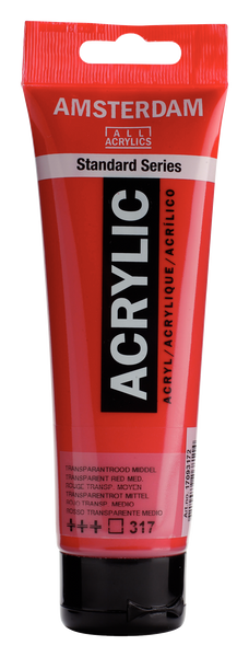 FARBA AKRYL.AMSTERDAM 317 TRANSP.RED.MD. 120ML