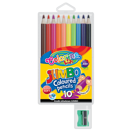 COLORINO KIDS KREDKI OŁÓWKOWE JUMBO 10KOL ETUI+TEMPERÓWKA