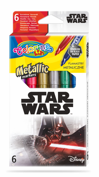 COLORINO FLAMASTRY METALICZNE 6KOL. STAR WARS 89571PTR