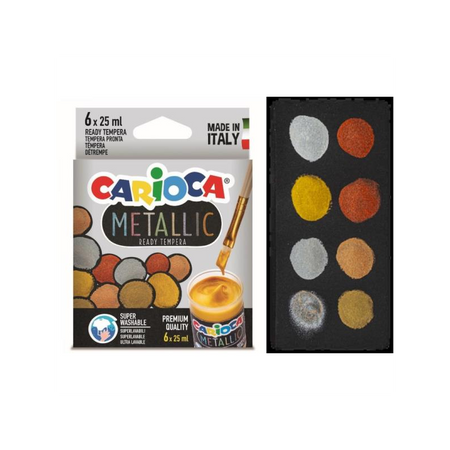 CARIOCA FARBA TEMPERA METALICZNA 6X25ML 170-2623