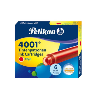 PELIKAN NABOJE TP6 CZERWONE 6SZT 301192
