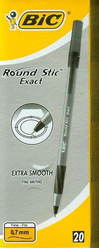 BIC DŁUGOPIS ROUND STICK EX 20SZT CZARN.