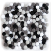 POMPONY POLIESTROWE 1CM MIX BIAŁO-CZARNY 120SZT KSPO-032