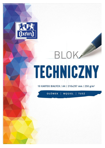 BLOK TECH OXFORD A4 10K 250G BIAŁY 400093199