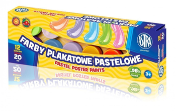 ASTRA FARBY PLAKATOWE 12 KOL 20ML PASTELOWE 301118001