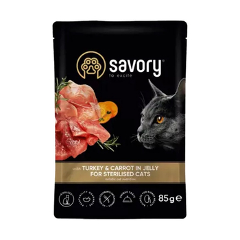 AQ SV CAT POUCH STER.TURKEY CARROT 85G