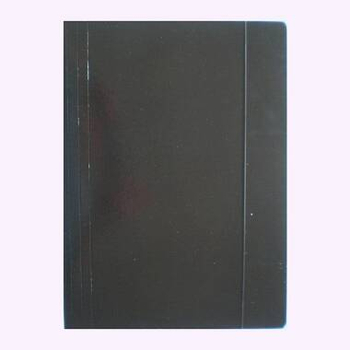 TECZKA A4 Z GUMKĄ JEDOBARWNA BŁYSZCZ.CZARNA