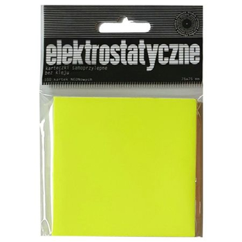 ZO KARTECZKI ELEKTROSTATYCZNE 75X75 100ARK NEON ŻÓŁTE
