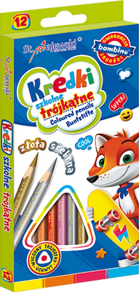 KREDKI BAMBINO OŁÓWK.12KOL 18CM KARTONIK 2038