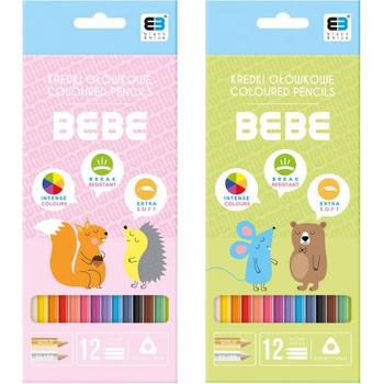 BBI KREDKI OŁÓWKOWE TRÓJKĄTNE 12KOL BB KIDS PASTEL