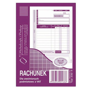 232-5 RACH.UPR.A6 DLA ZWOLN.Z VAT
