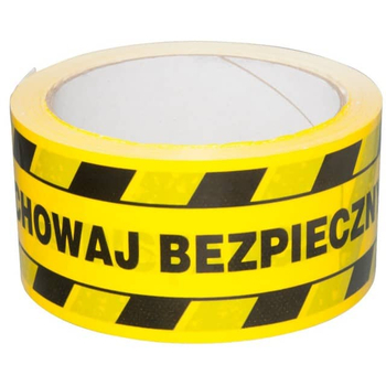 TAŚMA OSTRZEGAWCZA ZACHOWAJ ODSTĘP SOLVENT 50MM X 50M 51 MIC 15093511-06