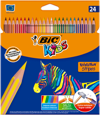 BIC KREDKI EVOLUTION STRIPES 18+6KOL