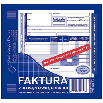 131-4E FAKTURA 2/3 A5 Z JEDNĄ ST.POD.