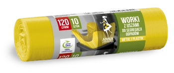 AZ WORKI DO SEGREGACJI ODPADÓW PLASTIK METAL 120L 10szt