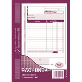 233-3 RACH.UPR.A5 DLA ZWOLN.Z VAT /PION/