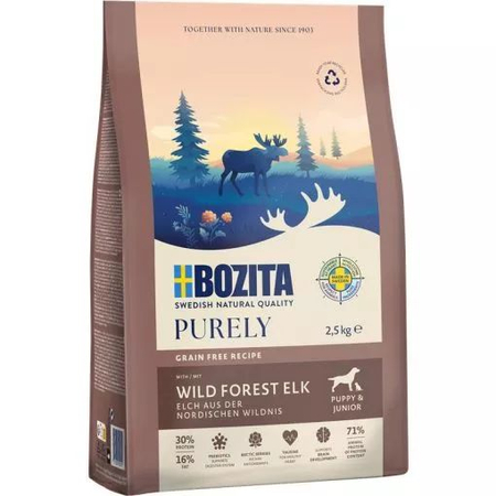 BOZITA PIES SUCHA PUR GF PUP&JUNIOR ELK 2,5KG