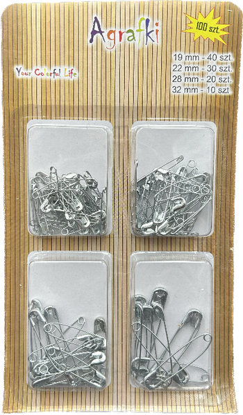 AGRAFKI AGR-3103 SREBRNE 100SZT MIX