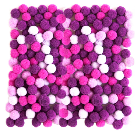 POMPONY POLIESTROWE 1CM MIX FIOLETOWE 120SZT KSPO-028