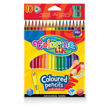 COLORINO KIDS KREDKI OŁOWKOWE TRÓJKĄTNE 18KOL + TEMPERÓWKA 57431PTR