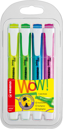 STABILO ZAKREŚLACZ SWING COOL NEON KPL 4 SZT 134910