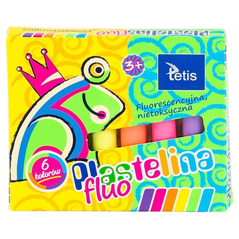 TETIS PLASTELINA FLUO 15G 6KOL KP002-A