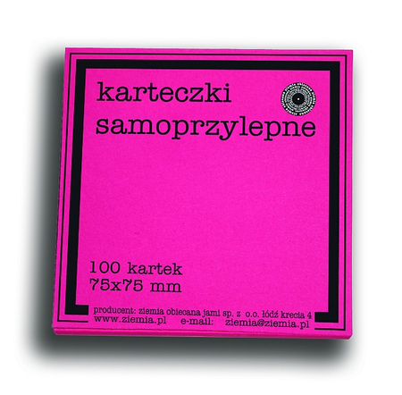 KARTECZKI SAMOPRZYLEPNE RÓŻ FLUO 75/75