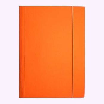 TECZKA A4 Z GUMKĄ JEDOBARWNA BŁYSZCZ.POMARAŃCZOWA