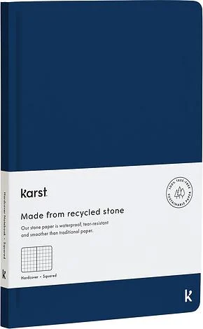 ***Karst Stone Paper NAVY Notes A5 W linie twarda oprawa 144 str - notes z papierem kamiennym