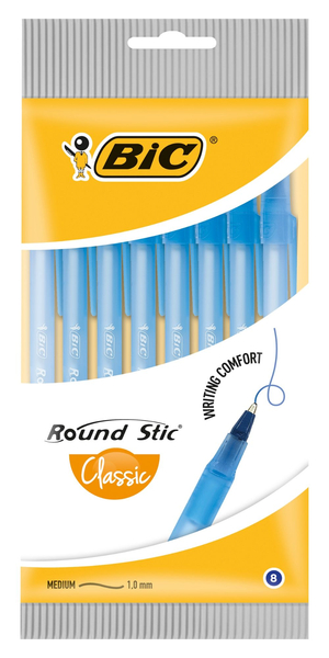 BIC DŁUG. ROUND STICK NIEB 8SZT