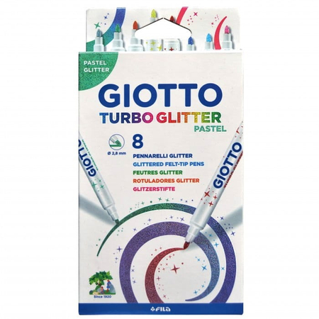 GIOTTO PISAKI TURBO GLITTER PASTEL 8 SZT