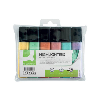 Q-CONNECT ZAKREŚLACZE 6SZT MIX KOL PASTELOWE KF17963
