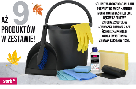 R YORK ZESTAW DO SPRZĄTANIA 9 ELEMENTÓW