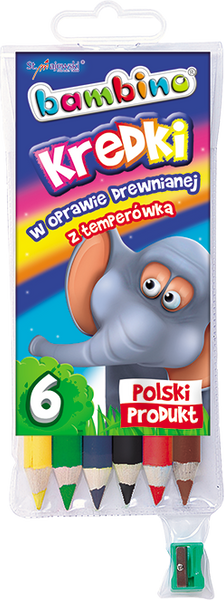 KREDKI BAMBINO W DREWNIE 6KOL Z TEM. 0232