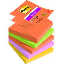 POST-IT KARTECZKI SAMOPRZYLEPNE SUPER STICKY Z-NOTES BOOST 76X76MM 5X90K