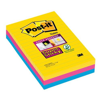 POST-IT KARTECZKI SAMOPRZYLEPNE SUPER XXL CARNIVAL W LINIĘ 101X152MM 3X90