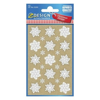 *AVERY Naklejki papierowe Płatki śniegu 52290