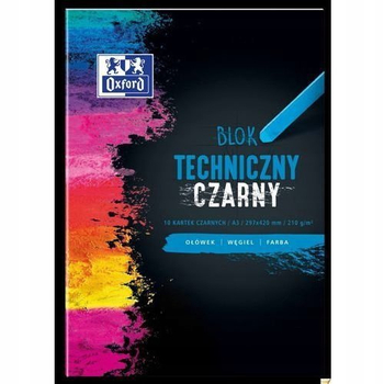BLOK TECHNICZNY OXFORD A3 10K 210G CZARNY 400093235
