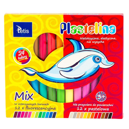 TETIS PLASTELINA MIX 15G 24KOL KP004-G