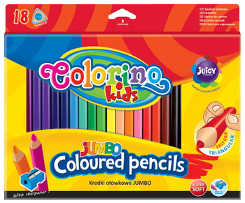 COLORINO KREDKI OŁÓWKOWE KIDS TRÓJKĄTNE JUMBO 18 KOL TEMPERÓWKA 15554PTR