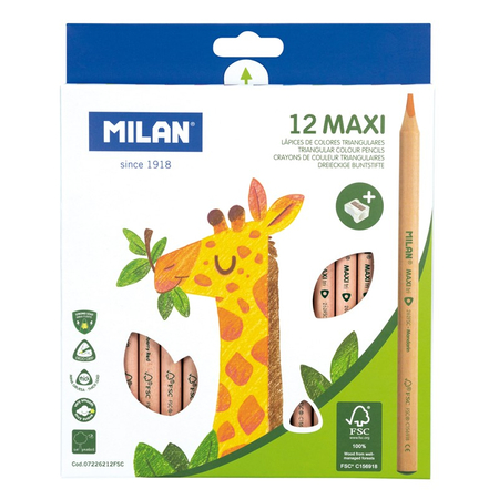 MILAN KREDKI MAXI TRÓJKĄTNE NATURAL 12 KOL 07226212FSC